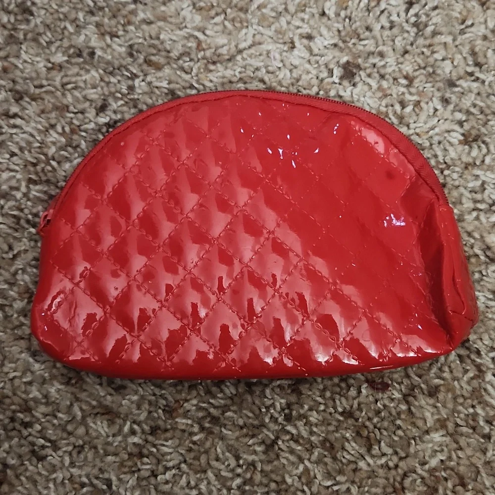 Ipsy Red Quilted Women's Makeup Bag